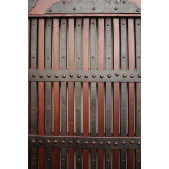 重厚鉄金具総欅格子蔵戸　W930 