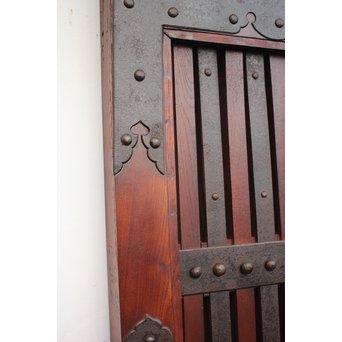 重厚鉄金具総欅格子蔵戸　W930 