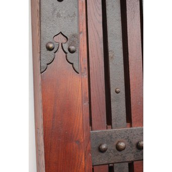 重厚鉄金具総欅格子蔵戸　W930 