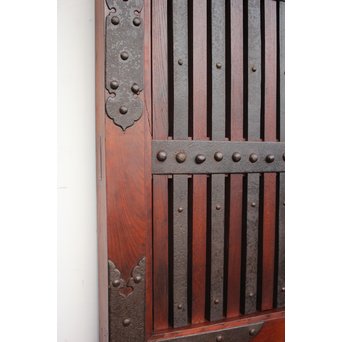 重厚鉄金具総欅格子蔵戸　W930 