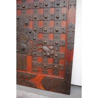 重厚鉄金具総欅格子蔵戸　W930 