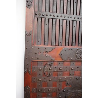 重厚鉄金具総欅格子蔵戸　W930 