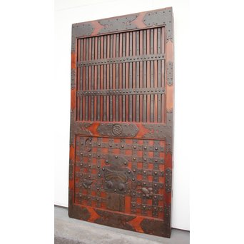 重厚鉄金具総欅格子蔵戸　W930 