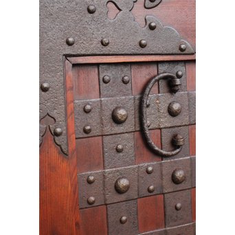 重厚鉄金具総欅格子蔵戸　W930 