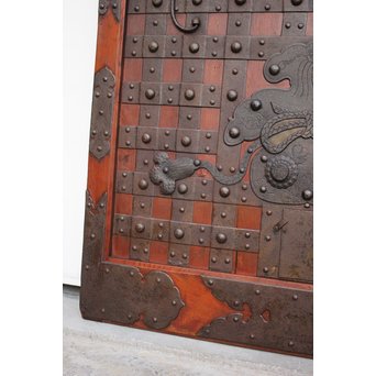 重厚鉄金具総欅格子蔵戸　W930 