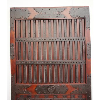 重厚鉄金具総欅格子蔵戸　W930 