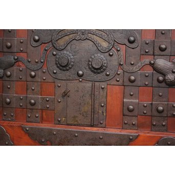 重厚鉄金具総欅格子蔵戸　W930 