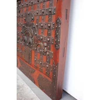 重厚鉄金具総欅格子蔵戸　W930 