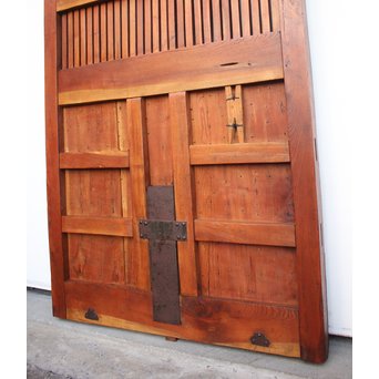 重厚鉄金具総欅格子蔵戸　W930 