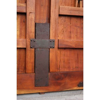 重厚鉄金具総欅格子蔵戸　W930 