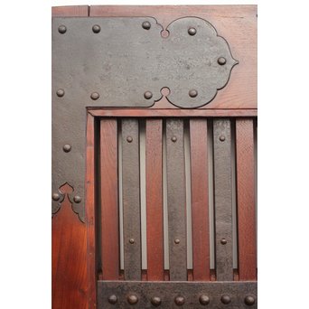 重厚鉄金具総欅格子蔵戸　W930 