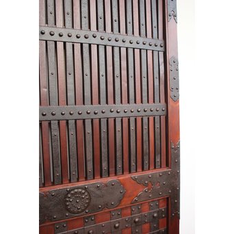 重厚鉄金具総欅格子蔵戸　W930 