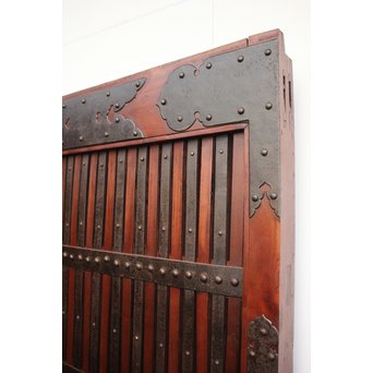 重厚鉄金具総欅格子蔵戸　W930 