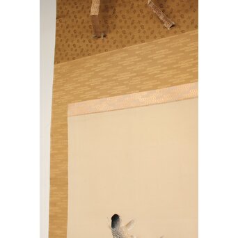 明治刺繍画 登美銘 鯉図　Z042 