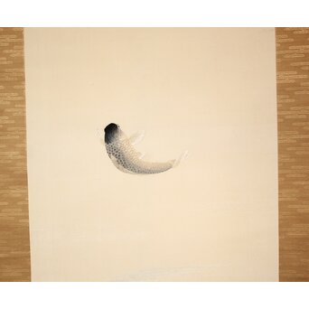 明治刺繍画 登美銘 鯉図　Z042 