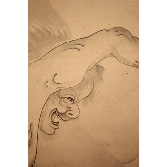 倣 曽我蕭白 がま仙人 掛軸　Z044 