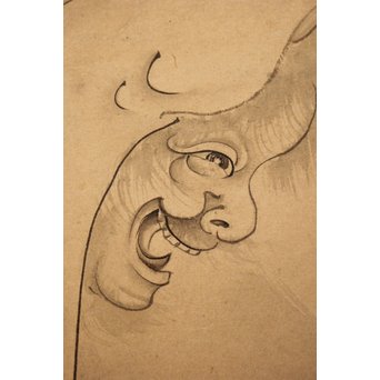 倣 曽我蕭白 がま仙人 掛軸　Z044 