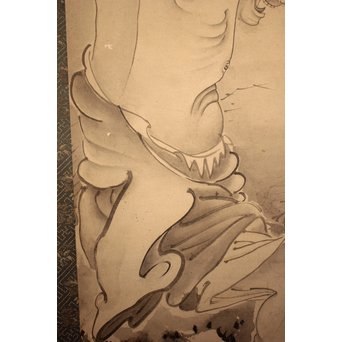 倣 曽我蕭白 がま仙人 掛軸　Z044 