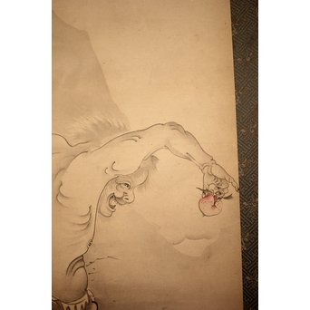 倣 曽我蕭白 がま仙人 掛軸　Z044 