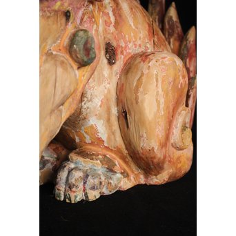 木彫時代阿吽狛犬　X054 