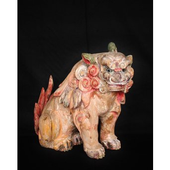 木彫時代阿吽狛犬　X054 