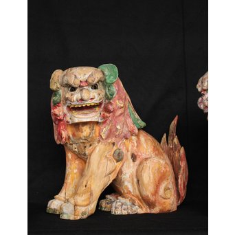 木彫時代阿吽狛犬　X054 