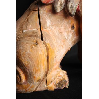 木彫時代阿吽狛犬　X054 