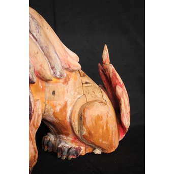 木彫時代阿吽狛犬　X054 