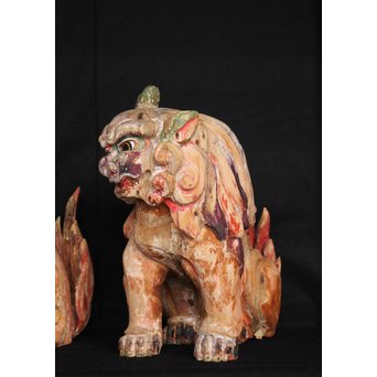 木彫時代阿吽狛犬　X054 