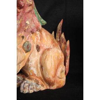 木彫時代阿吽狛犬　X054 