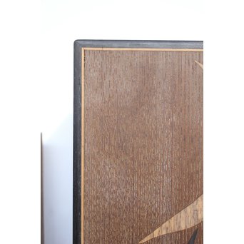 箱根細工創始者 白川洗石/鶴之助 木象嵌文箱/盆　X058 