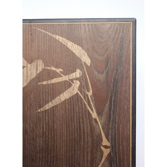 箱根細工創始者 白川洗石/鶴之助 木象嵌文箱/盆　X058 