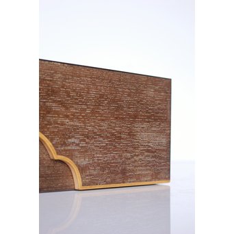 箱根細工創始者 白川洗石/鶴之助 木象嵌文箱/盆　X058 