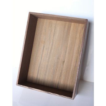 箱根細工創始者 白川洗石/鶴之助 木象嵌文箱/盆　X058 