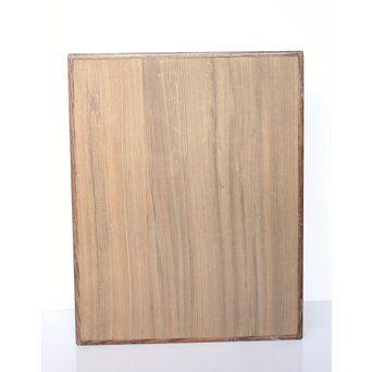 箱根細工創始者 白川洗石/鶴之助 木象嵌文箱/盆　X058 