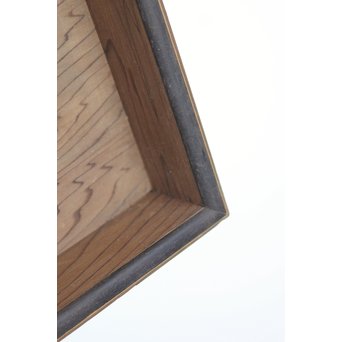 箱根細工創始者 白川洗石/鶴之助 木象嵌文箱/盆　X058 