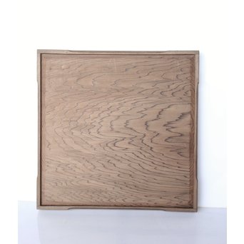 箱根細工創始者 白川洗石/鶴之助 木象嵌文箱/盆　X058 