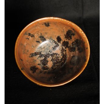 加藤元十作 美濃天目茶碗【堀天目】 竹里庵陶寿 加藤春二識箱　P045 