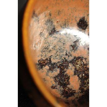 加藤元十作 美濃天目茶碗【堀天目】 竹里庵陶寿 加藤春二識箱　P045 