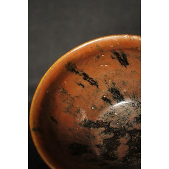 加藤元十作 美濃天目茶碗【堀天目】 竹里庵陶寿 加藤春二識箱　P045 