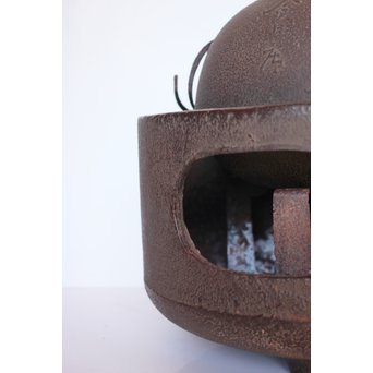 今日庵 淡々斎花押入 鉄常磐風炉/釜 五徳付　M057 