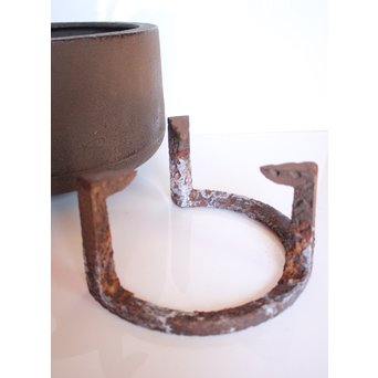 今日庵 淡々斎花押入 鉄常磐風炉/釜 五徳付　M057 