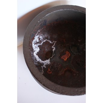 今日庵 淡々斎花押入 鉄常磐風炉/釜 五徳付　M057 