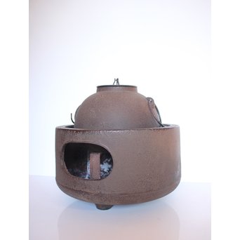 今日庵 淡々斎花押入 鉄常磐風炉/釜 五徳付　M057