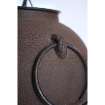 今日庵 淡々斎花押入 鉄常磐風炉/釜 五徳付　M057 