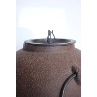 今日庵 淡々斎花押入 鉄常磐風炉/釜 五徳付　M057 