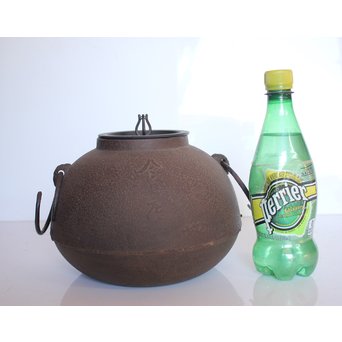 今日庵 淡々斎花押入 鉄常磐風炉/釜 五徳付　M057 