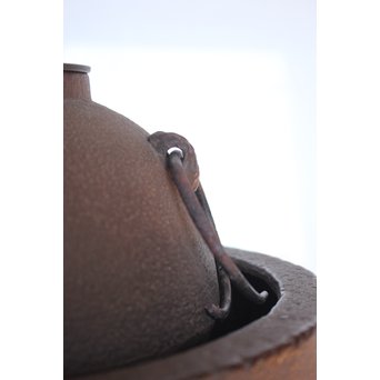 今日庵 淡々斎花押入 鉄常磐風炉/釜 五徳付　M057 