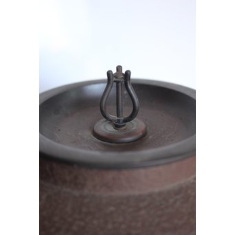 今日庵 淡々斎花押入 鉄常磐風炉/釜 五徳付　M057 