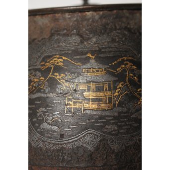 金寿堂 金銀象嵌鉄瓶　M061 